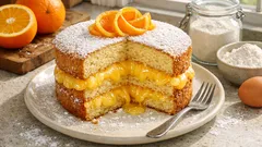 卵もバターも牛乳もなしでふんわり。オレンジ香るケーキに、とろりクリームを挟むだけ