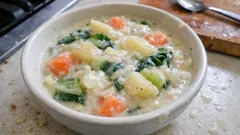 チンゲン菜が主役の野菜シチュー：市販ルーでまろやか、とろみも簡単に