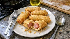 切り込みでカリッと軽い—ウインナーの天ぷら、揚げたてが止まらない簡単レシピ